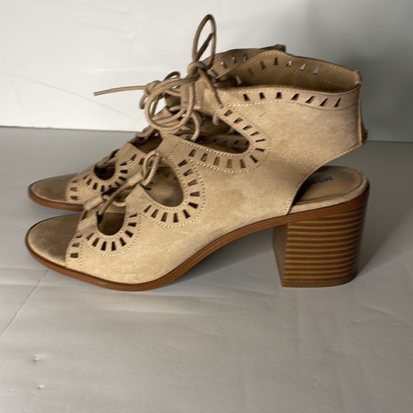 Mossimo Supply Compnay Open Toe Wedged Heels Womens size 8 Cute Casual Summer - Picture 2 of 6